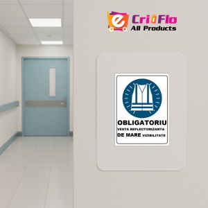 Indicator Obligatoriu vesta de mare vizibilitate, Sticker autocolant - Img 4