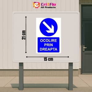 Indicator Ocolire prin dreapta indicator de obligativitate, Sticker autocolant - Img 2