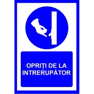 Indicator Opriti de la intrerupator, Sticker autocolant