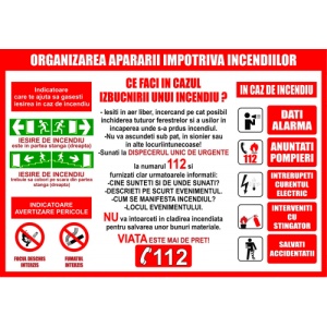 Indicator Organizarea apararii impotriva incendiilor, Sticker autocolant