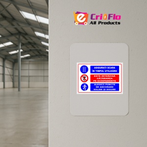 Indicator Panou asigurati scara in timpul utilizarii este interzisa catararea pe echipamente alegeti puncte de ancorare solide si sigure, Sticker autocolant - Img 3