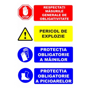 Indicator Panou de interzicere avertizare si obligativitate, Sticker autocolant