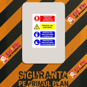Indicator Panou de interzicere avertizare si obligativitate, Sticker autocolant - Img 2