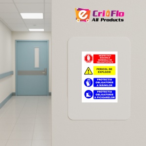 Indicator Panou de interzicere avertizare si obligativitate, Sticker autocolant - Img 4