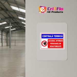 Indicator Panou pentru centrala termica accesul interzis persoane neautorizate, Sticker autocolant - Img 3