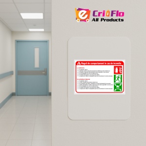 Indicator Panou pentru reguli de comportare in caz de incendiu, Sticker autocolant - Img 4