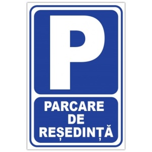 Indicator Parcare de resedinta, Sticker autocolant