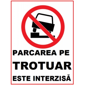 Indicator Parcarea pe trotuar este interzisa, Sticker autocolant