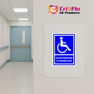 Indicator Pentru acces persoanelor cu dizabilitati si handicap, Sticker autocolant - Img 4