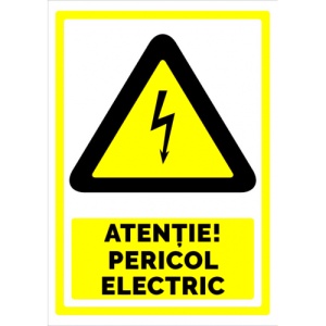Indicator Pentru avertizare atentie pericol electric, Sticker autocolant - Img 1