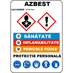 Indicator Pentru azbest, Sticker autocolant