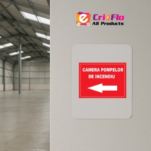 Indicator Pentru camera pompelor de incendiu spre stanga, Sticker autocolant - Img 3