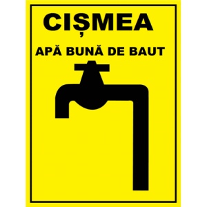 Indicator pentru cismea apa buna de baut, Sticker autocolant