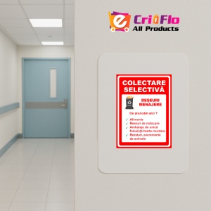 Indicator Pentru colectare selectiva deseuri menajere, Sticker autocolant - Img 4