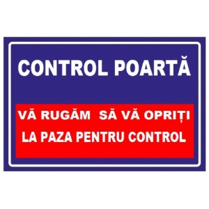 Indicator Pentru control poarta, Sticker autocolant