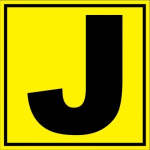 Indicator Pentru depozit litera J randul J si poarta J, Sticker autocolant