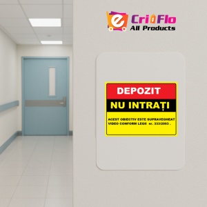 Indicator Pentru depozit nu intrati obiectiv video, Sticker autocolant - Img 4