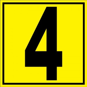 Indicator Pentru depozit numarul 4 randul 4 poarta 4, Sticker autocolant
