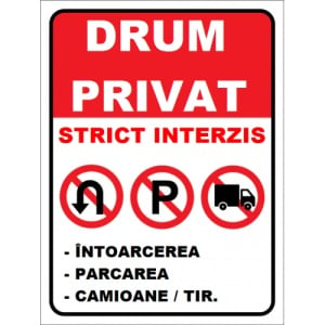Indicator pentru drum privat intoarcerea parcarea camioane tir, Sticker autocolant