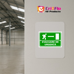 Indicator Pentru evacuare de urgenta cu directia in dreapta, Sticker autocolant - Img 3