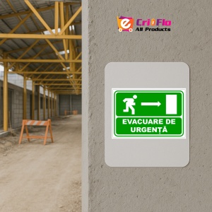 Indicator Pentru evacuare de urgenta cu directia in dreapta, Sticker autocolant - Img 5