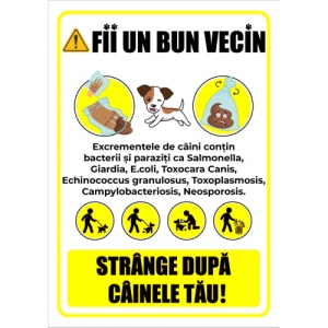 Indicator Pentru excrementele de caini, Sticker autocolant