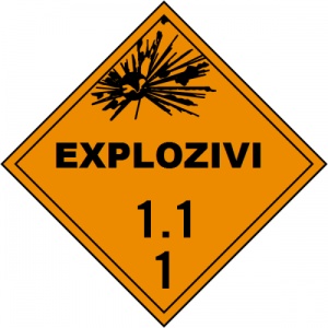 Indicator Pentru explozivi clasa 1.1, Sticker autocolant