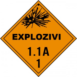 Indicator Pentru explozivi clasa 1.1A, Sticker autocolant