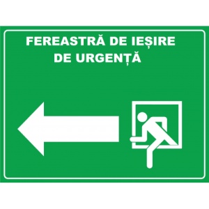 Indicator Pentru fereastra de iesire de urgenta in stanga, Sticker autocolant