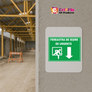 Indicator Pentru fereastra de iesire de urgenta sageata in jos, Sticker autocolant - Img 5