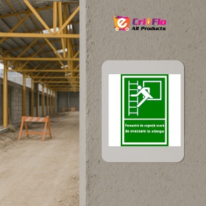Indicator Pentru fereastra de urgenta scara de evacuare la stanga, Sticker autocolant - Img 5