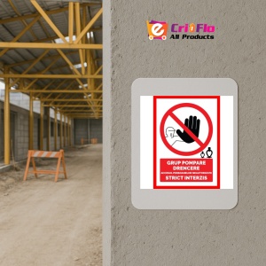 Indicator Pentru grup pompare drencere accesul persoanelor neautorizate strict interzis, Sticker autocolant - Img 5