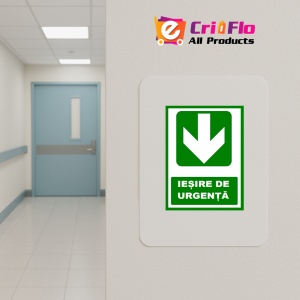 Indicator Pentru iesire de urgenta cu sageata in jos, Sticker autocolant - Img 4