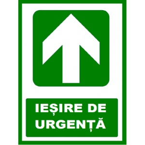 Indicator Pentru iesire de urgenta cu sageata in sus, Sticker autocolant