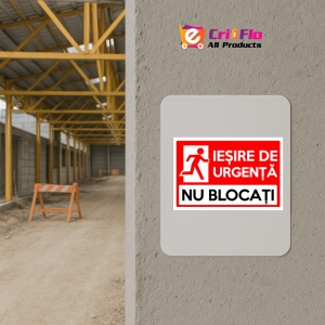 Indicator Pentru iesire de urgenta nu blocati, Sticker autocolant - Img 5