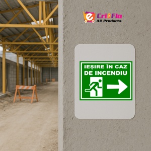 Indicator Pentru iesire in caz de incendiu spre dreapta, Sticker autocolant - Img 5