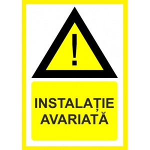 Indicator Pentru instalatie avariata, Sticker autocolant