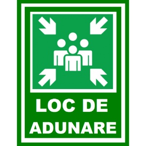 Indicator Pentru loc de adunare, Sticker autocolant