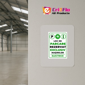 Indicator Pentru loc de parcare rezervat exclusiv masinilor electrice, Sticker autocolant - Img 3