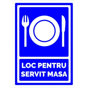 Indicator Pentru loc de servit masa, Sticker autocolant