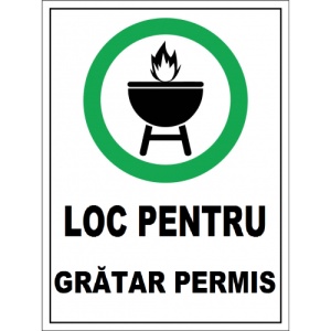 Indicator Pentru loc pentru gratar permis, Sticker autocolant