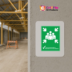 Indicator Pentru locul de evacuare si mancare in caz de urgenta, Sticker autocolant - Img 5