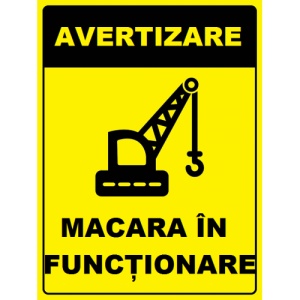 Indicator pentru macara in functionare, Sticker autocolant