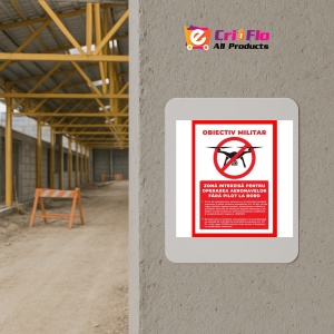 Indicator Pentru obiective militare zona interzisa drone, Sticker autocolant - Img 5