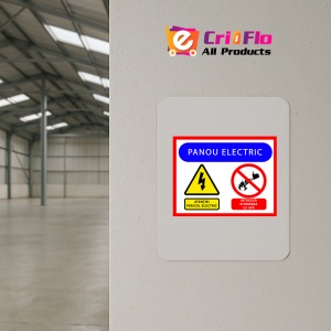 Indicator Pentru panou electric atentie pericol electric interzisa stingerea cu apa, Sticker autocolant - Img 3