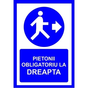 Indicator Pentru pietonii obligatoriu la dreapta, Sticker autocolant