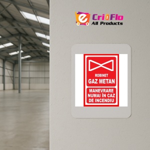 Indicator Pentru robinet gaz metan manevrare numai in caz de incendiu, Sticker autocolant - Img 3