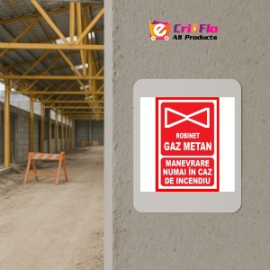 Indicator Pentru robinet gaz metan manevrare numai in caz de incendiu, Sticker autocolant - Img 5