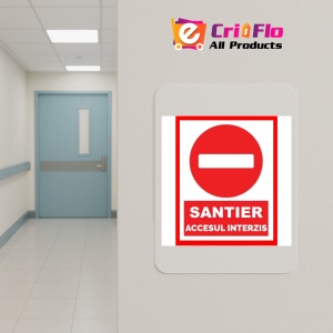 Indicator Pentru santier accesul interzis, Sticker autocolant - Img 4
