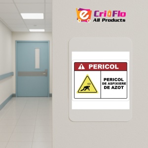 Indicator Pericol de asfixiere de azot, Sticker autocolant - Img 4